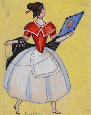 Судейкин Сергей Юрьевич. Эскиз костюма с пяльцами